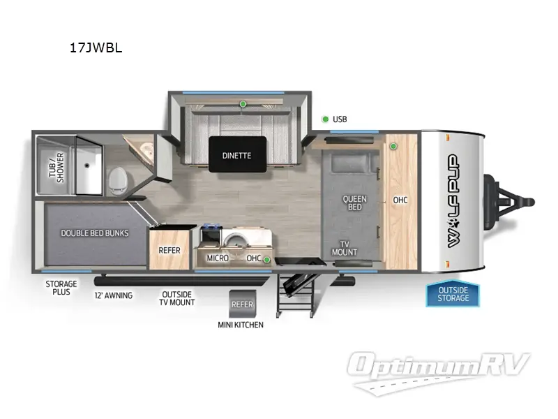 2025 Forest River Cherokee Wolf Pup Black Label 17JWBL Floorplan Photo