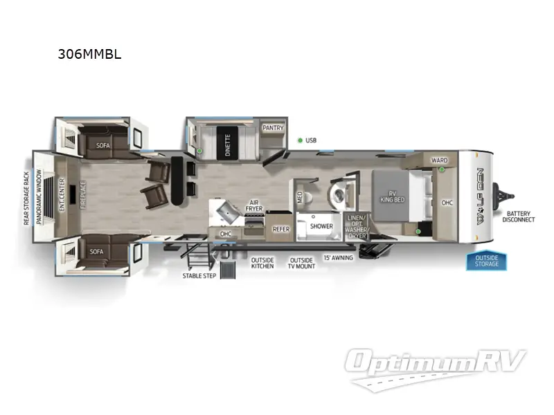 2026 Forest River Cherokee Wolf Den Black Label 306MMBL RV Floorplan Photo