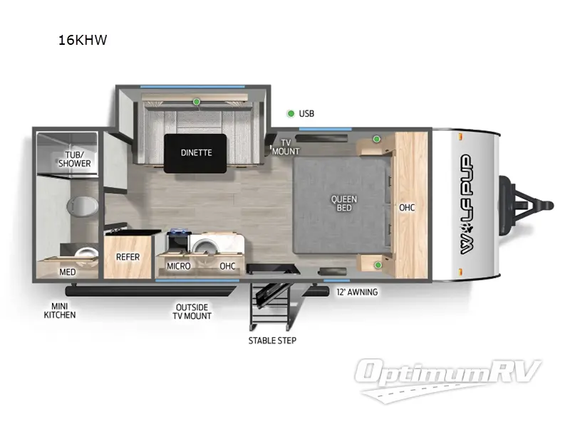 2026 Forest River Cherokee Wolf Pup 16KHW Floorplan Photo