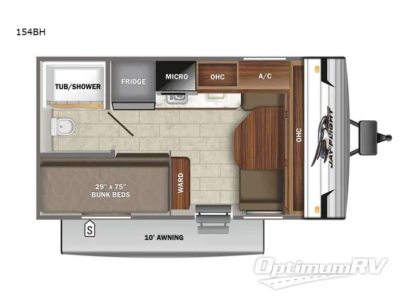 2022 Jayco Jay Flight SLX 7 154BH Floorplan Photo