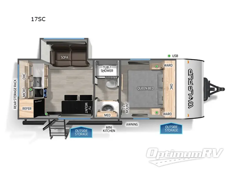 2026 Forest River Cherokee Wolf Pup 17SC Floorplan Photo