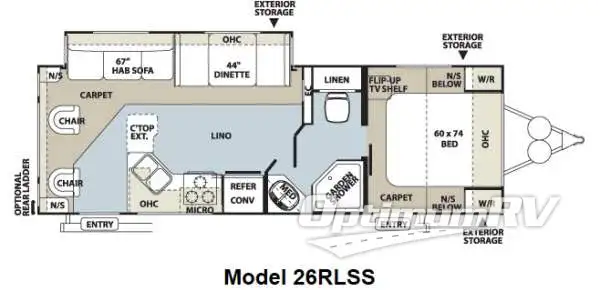 2012 Forest River Flagstaff Super Lite 26RLSS Floorplan Photo