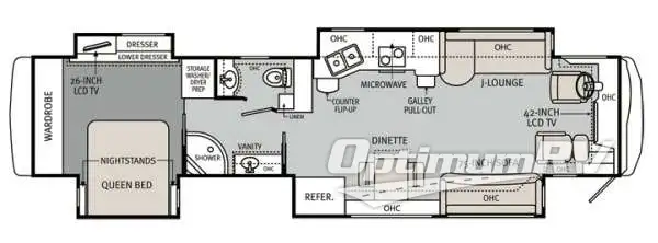 2012 Monaco Diplomat 43PDQ RV Floorplan Photo