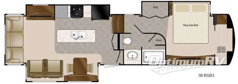 2016 DRV Luxury Suites Mobile Suites 38RSB3 Floorplan Photo