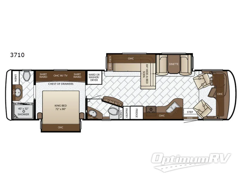2017 Newmar Canyon Star 3710 RV Floorplan Photo