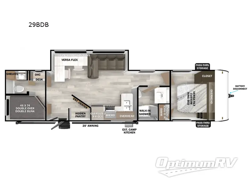 2025 Forest River Wildwood 29BDB Floorplan Photo