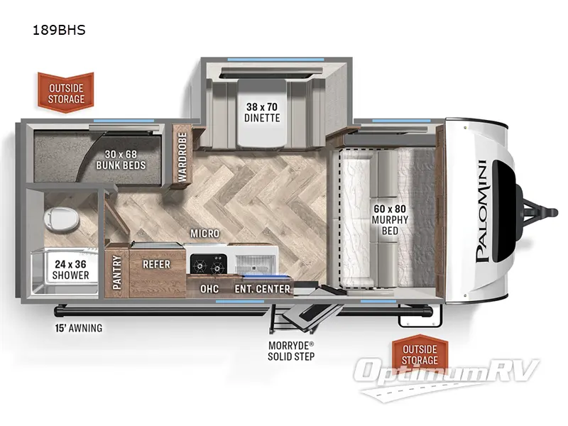 2022 Palomino PaloMini 189BHS Floorplan Photo