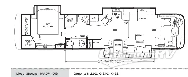 2004 Newmar Mountain Aire 4016 Floorplan Photo