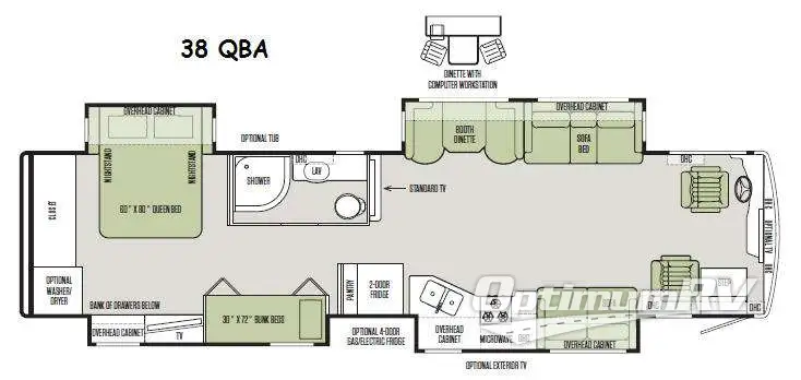 2015 Tiffin Allegro RED 38QBA Floorplan Photo