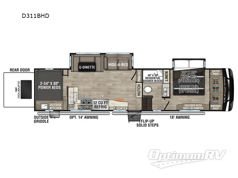 2023 KZ Durango D311BHD Floorplan Photo