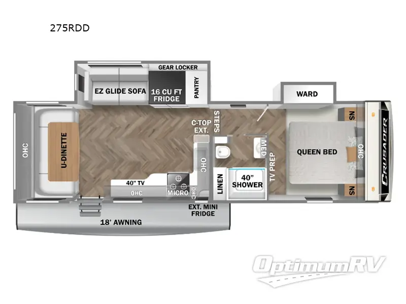 2025 Prime Time Crusader 275RDD RV Floorplan Photo
