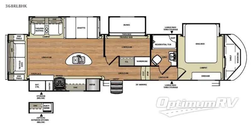 2016 Forest River Salem Hemisphere Lite 368RLBHK RV Floorplan Photo