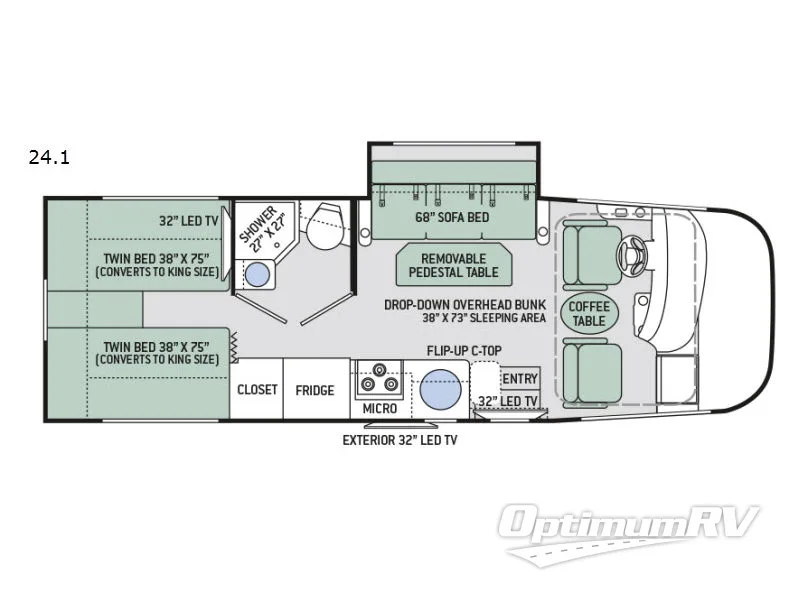 2017 Thor Axis 24.1 Floorplan Photo