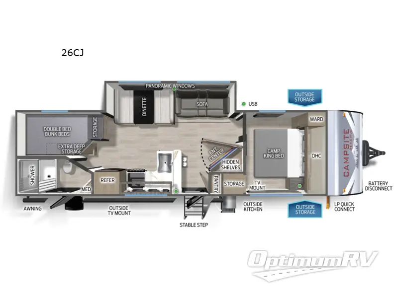 2026 Forest River Campsite Reserve 26CJ Floorplan Photo