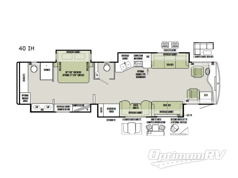 2018 Tiffin Phaeton 40 IH RV Floorplan Photo