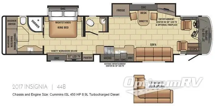 2017 Entegra Insignia 44B RV Floorplan Photo