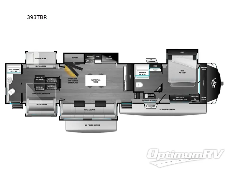 2026 Open Range Open Range 3X 393TBR Floorplan Photo