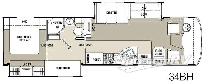 2012 Coachmen Mirada 34BH Floorplan Photo