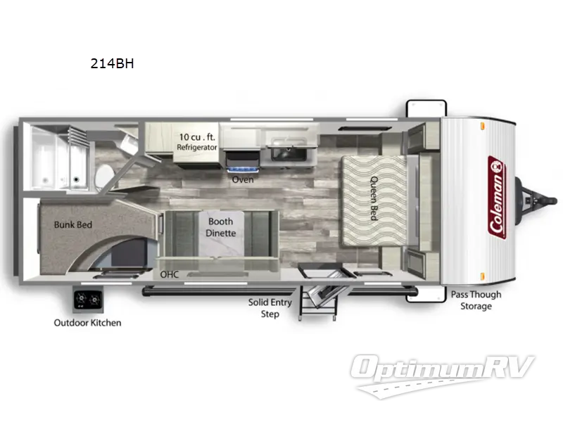 2022 Dutchmen Coleman Lantern LT Series 214BH RV Floorplan Photo