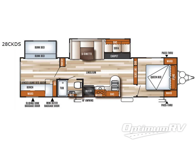2017 Forest River Salem 28CKDS RV Floorplan Photo