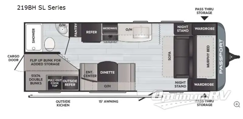 2021 Keystone Passport 219BH SL Series Floorplan Photo