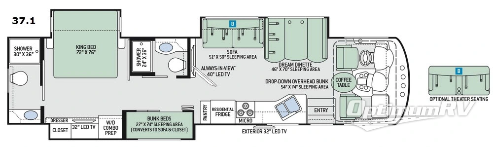 2017 Thor Miramar 37.1 Floorplan Photo