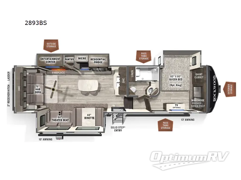2022 Forest River Rockwood Ultra Lite 2893BS Floorplan Photo
