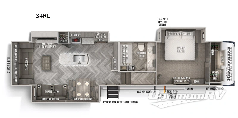2020 Forest River Salem Hemisphere Elite 34RL Floorplan Photo