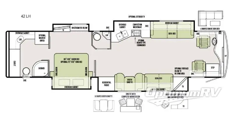2016 Tiffin Phaeton 42LH Floorplan Photo