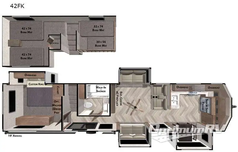 2021 Forest River Salem Grand Villa 42FK RV Floorplan Photo