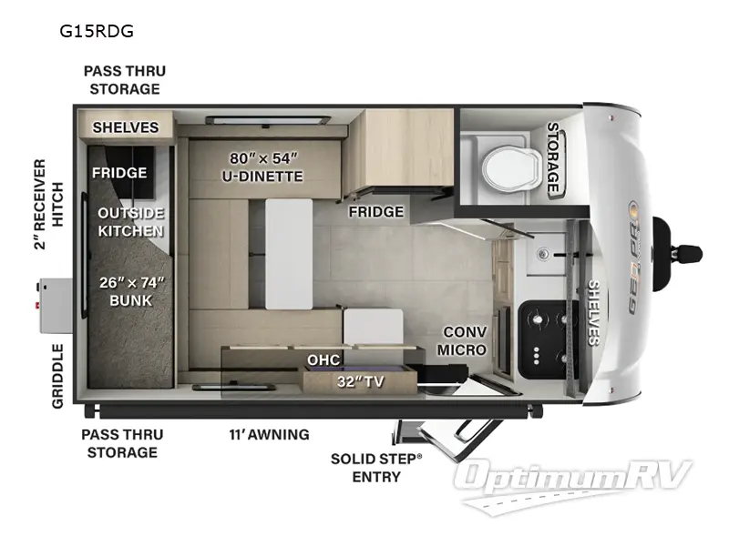 2025 Forest River Rockwood GEO Pro G15RDG RV Floorplan Photo