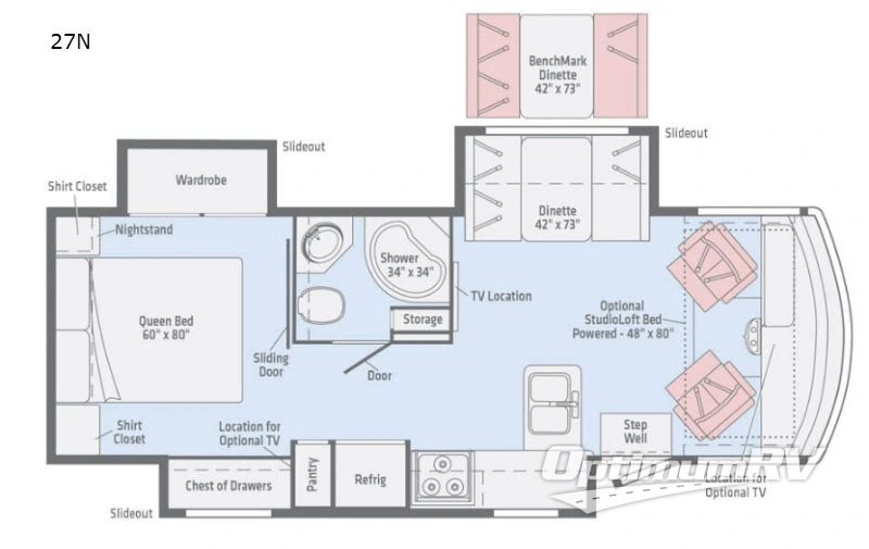 2018 Winnebago Sunstar LX 27N Floorplan Photo