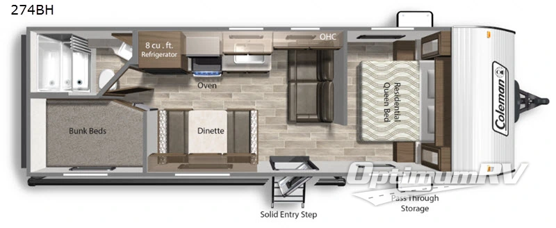 2020 Dutchmen Coleman Lantern LT Series 274BH Floorplan Photo