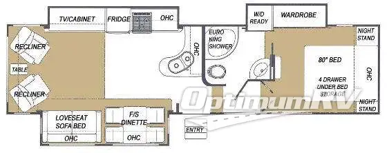 2008 Glendale Titanium Tour Edition 30E35SA RV Floorplan Photo