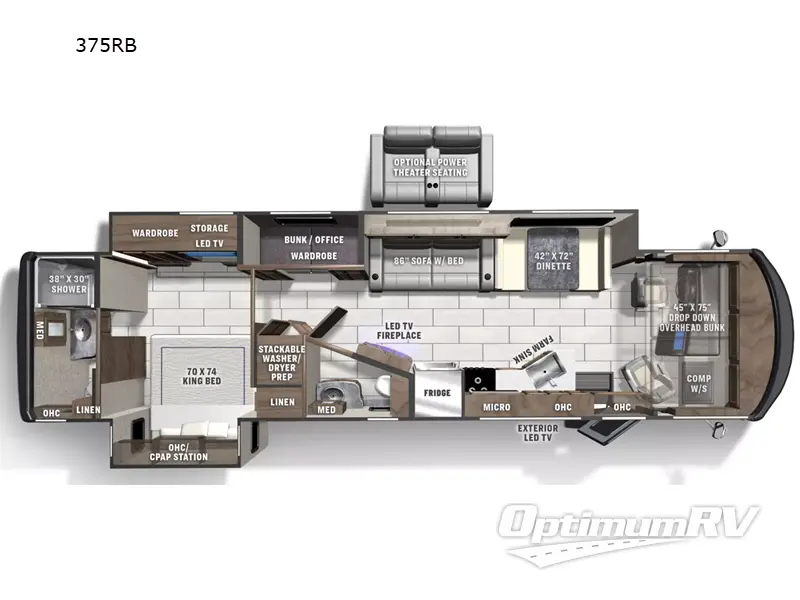 2023 Coachmen Encore 375RB Floorplan Photo
