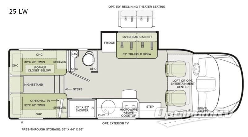 2021 Tiffin Wayfarer 25 LW Floorplan Photo