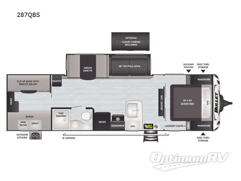 2021 Keystone Bullet 287QBS Floorplan Photo