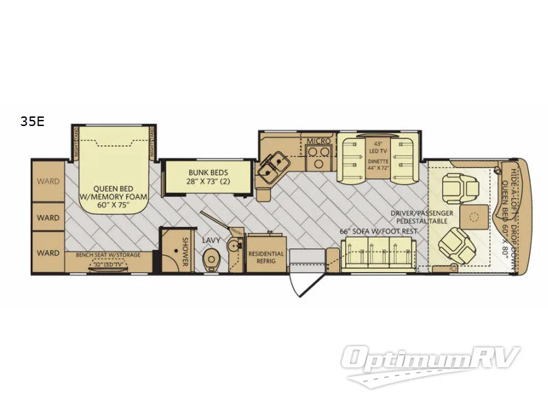 2017 Fleetwood Pace Arrow 35E Floorplan Photo