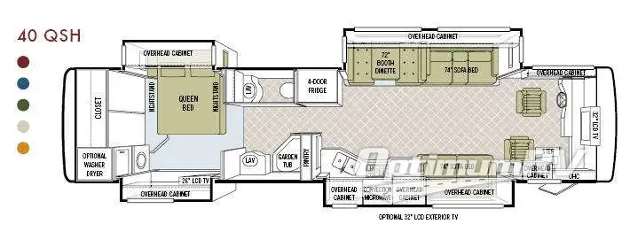 2007 Tiffin Phaeton 40 QSH Floorplan Photo