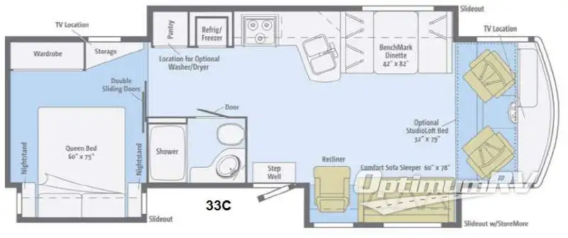 2014 Winnebago Sightseer 33C RV Floorplan Photo