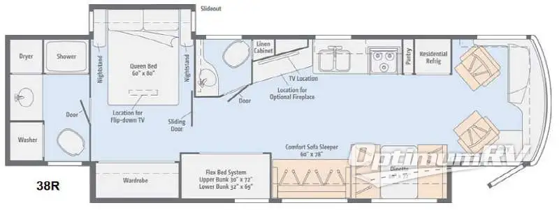 2014 Winnebago Forza 38R Floorplan Photo