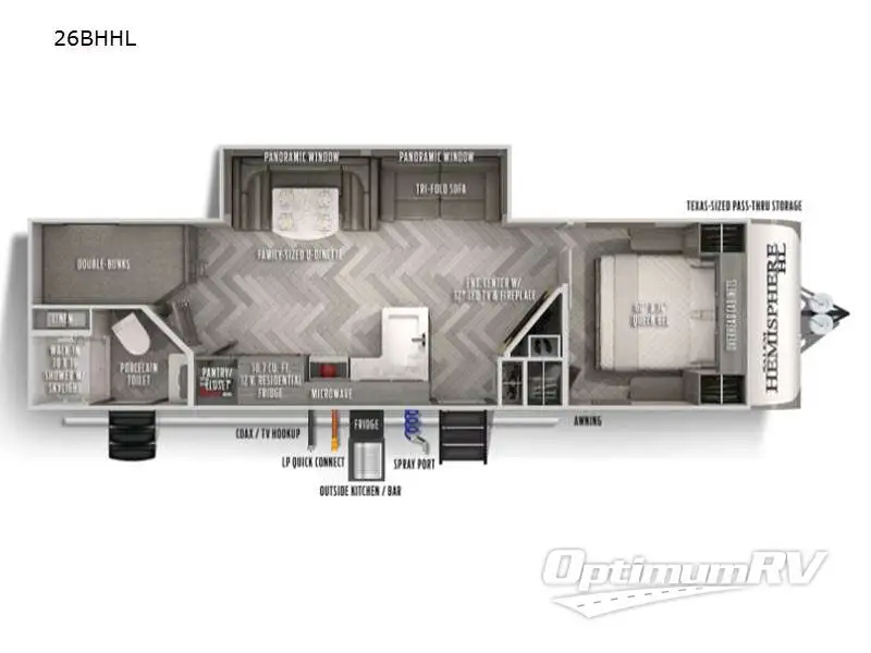 2022 Forest River Salem Hemisphere Hyper-Lyte 26BHHL Floorplan Photo