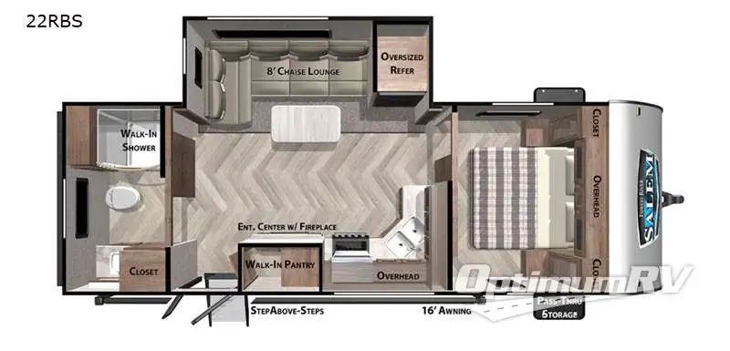 2021 Forest River Salem 22RBS Floorplan Photo