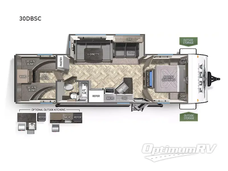 2023 Palomino Puma XLE Lite 30DBSC Floorplan Photo
