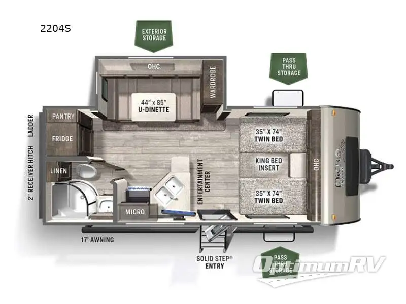 2021 Forest River Rockwood Mini Lite 2204S Floorplan Photo