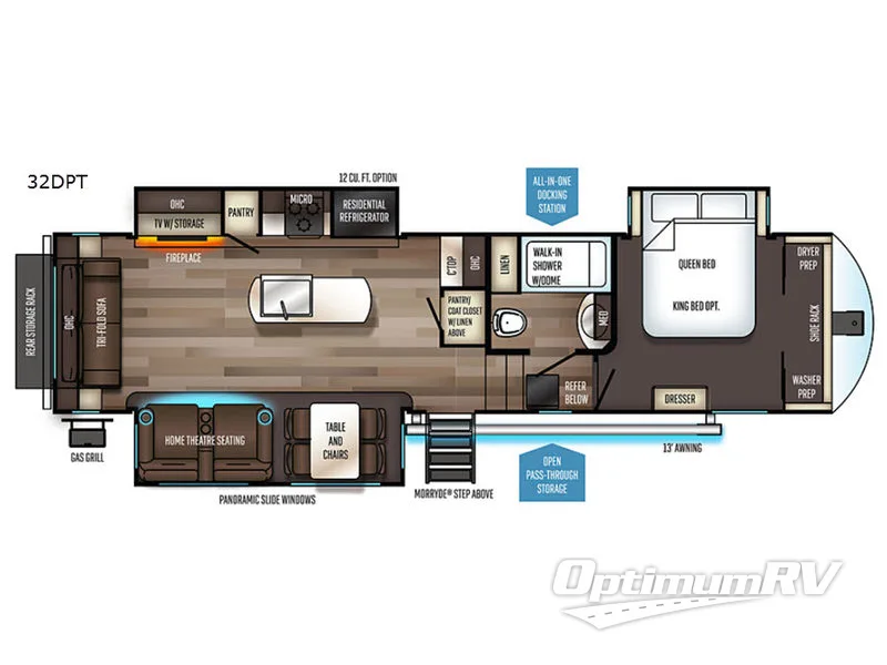 2019 Forest River Sabre 32DPT RV Floorplan Photo
