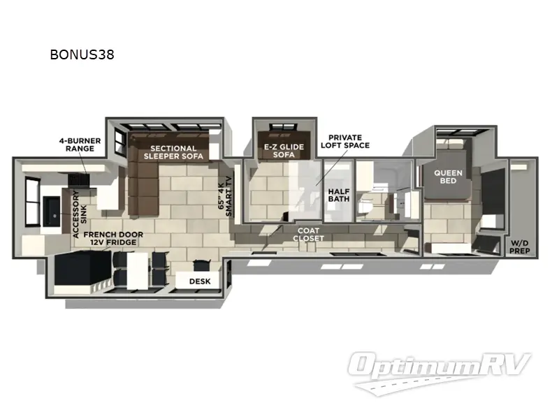 2026 Prime Time Crusader BONUS38 RV Floorplan Photo