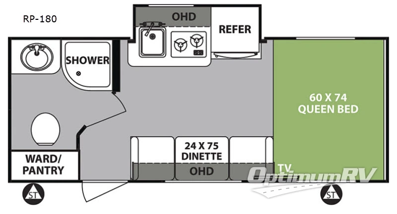 2018 Forest River R Pod RP-180 RV Floorplan Photo
