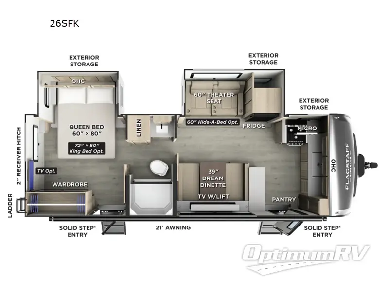 2026 Forest River Flagstaff Super Lite 26SFK Floorplan Photo