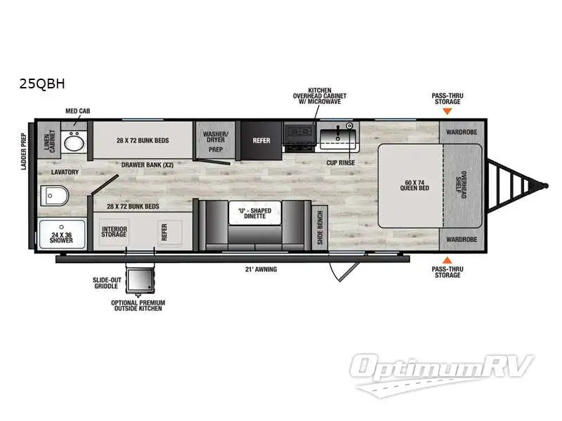 2026 Forest River Viking 5K Series 25QBH RV Floorplan Photo